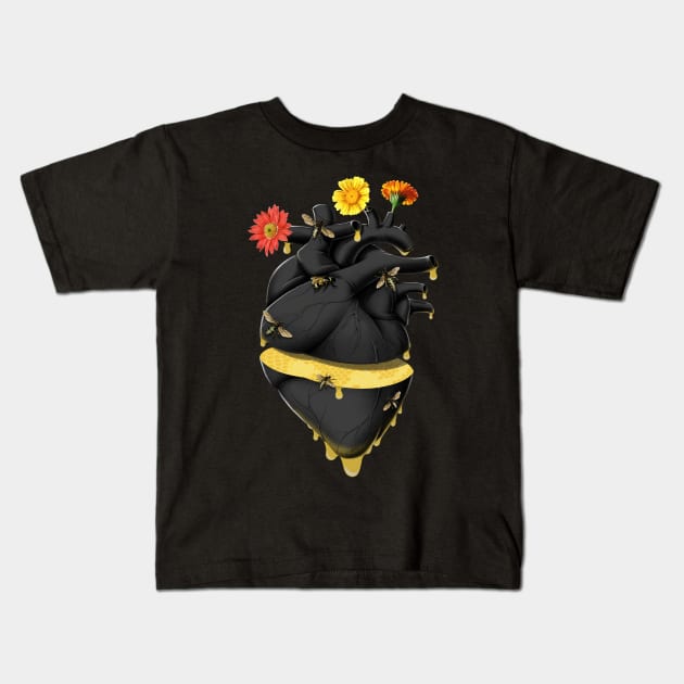 Sweet Heart Save the Bees by Tobe Fonseca Kids T-Shirt by Tobe_Fonseca